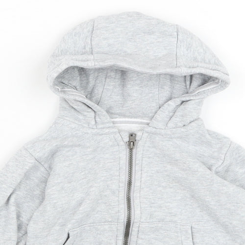 Marks and Spencer Boys Grey  Cotton Full Zip Jumper Size 3-6 Months  Zip