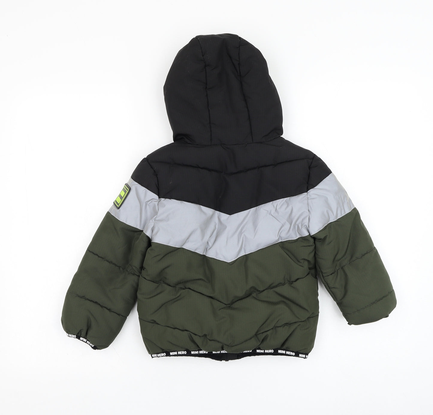F&F Boys Green   Puffer Jacket Coat Size 5-6 Years  Zip