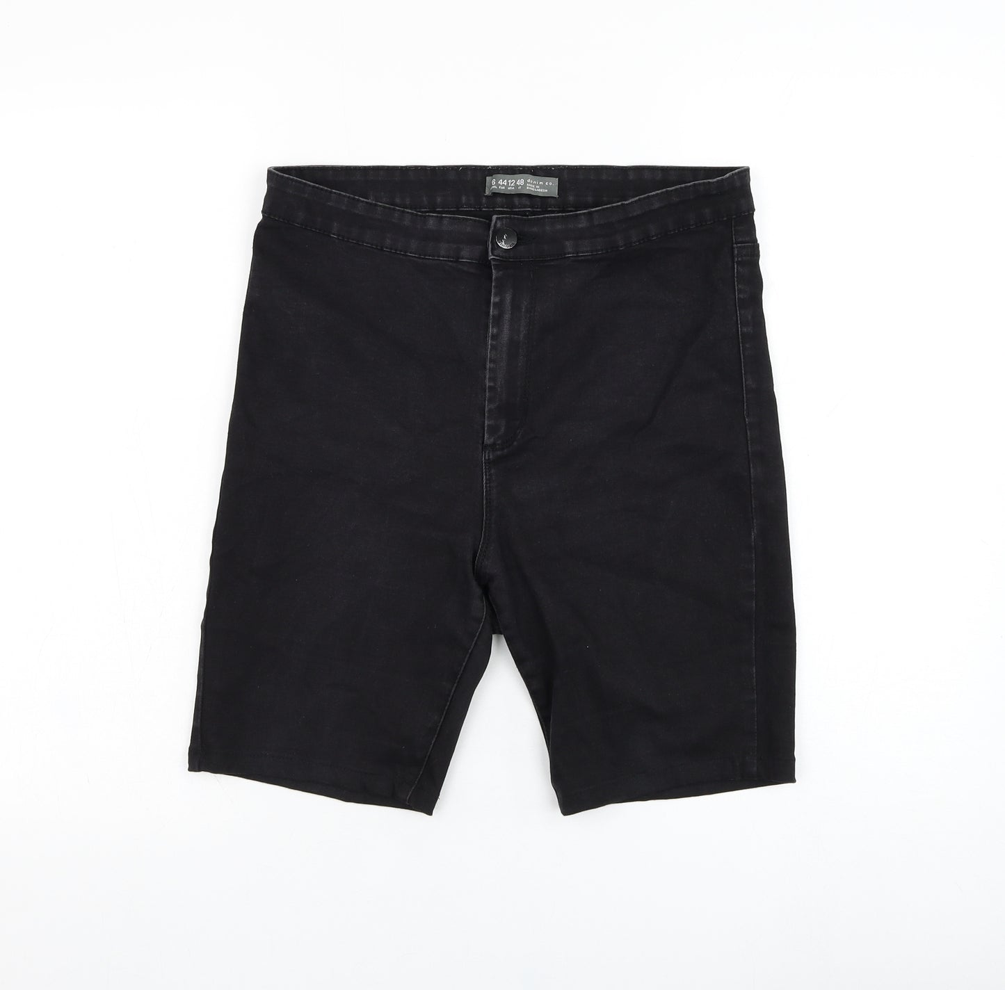 Primark Womens Black  Cotton Cut-Off Shorts Size 16 L8 in Regular Zip