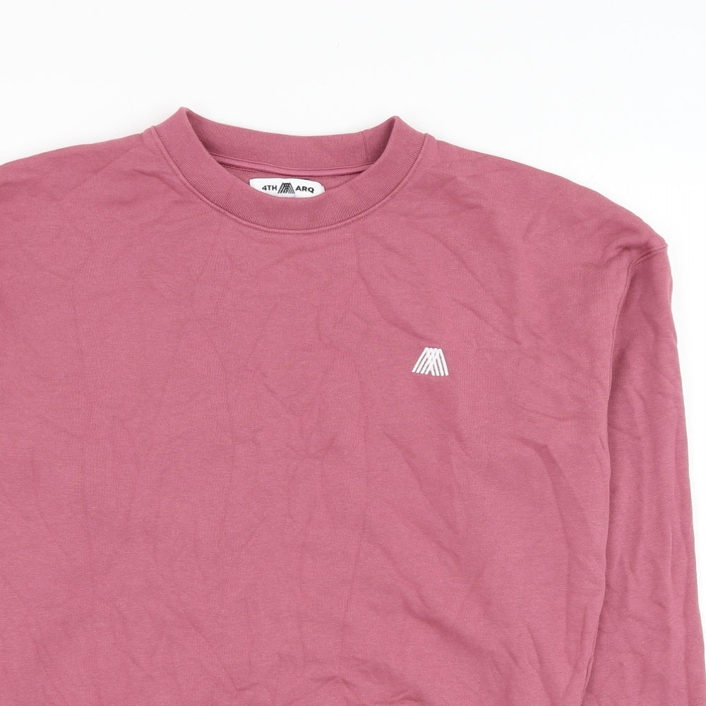 4th Arq Mens Pink  Cotton Pullover Sweatshirt Size XS