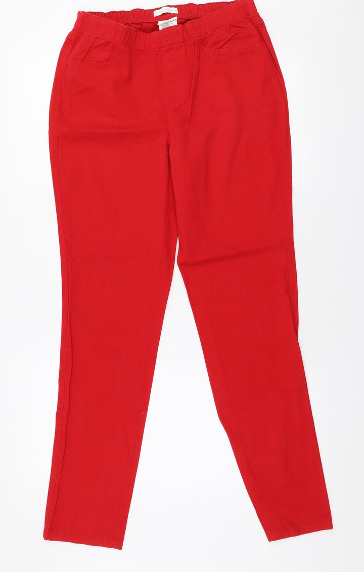 Charles Vogele Womens Red Cotton Jegging Jeans Size 12 L30 in Slim