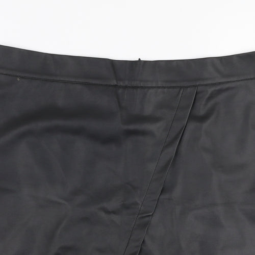 SheIn Womens Black  Cotton A-Line Skirt Size L   Zip