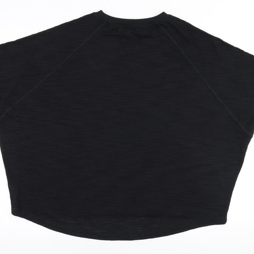 River Island Womens Black  Polyester Jersey T-Shirt Size S Round Neck Pullover
