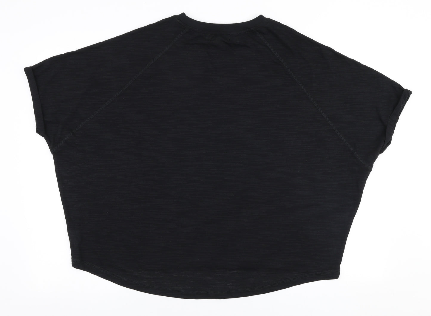 River Island Womens Black  Polyester Jersey T-Shirt Size S Round Neck Pullover