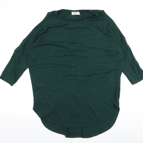 Papaya Womens Green  Viscose Basic Blouse Size S Round Neck