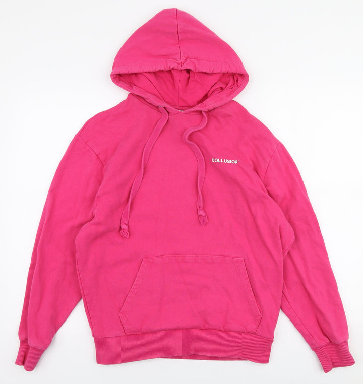 COLLUSION Womens Pink  100% Cotton Pullover Hoodie Size XS  Pullover