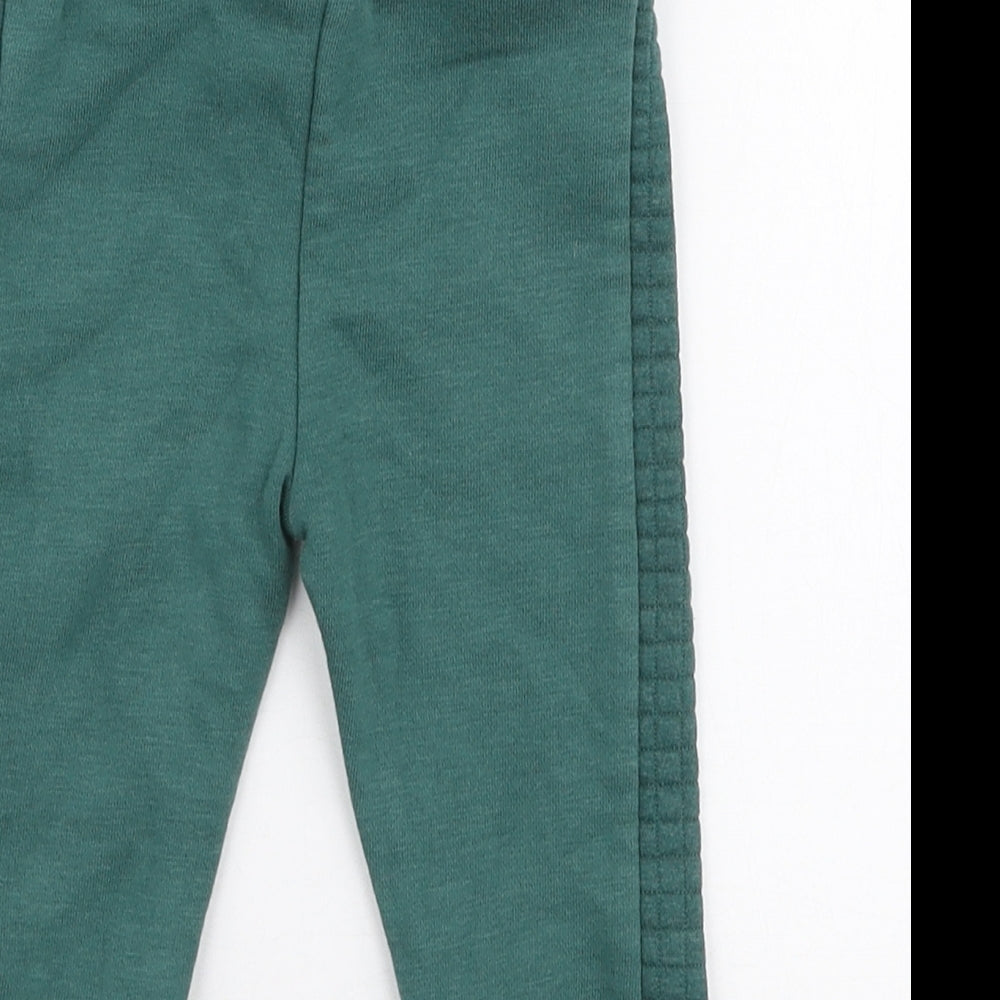 Primark Boys Green  Cotton Jogger Trousers Size 9-12 Months  Drawstring
