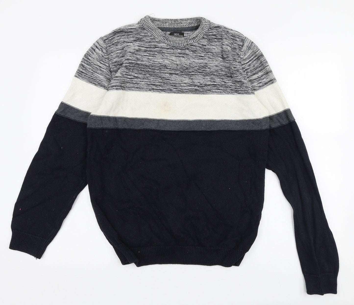 NEXT Mens Multicoloured Round Neck  Cotton Pullover Jumper Size M