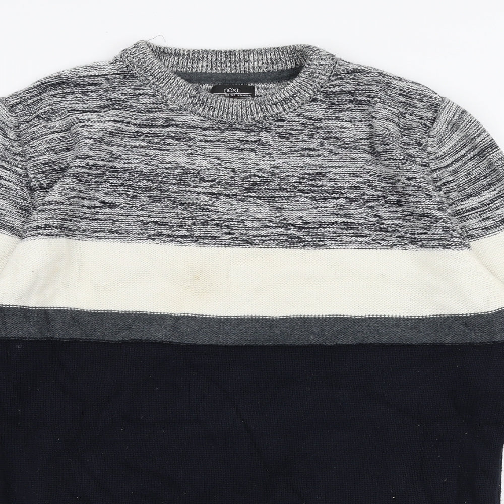 NEXT Mens Multicoloured Round Neck  Cotton Pullover Jumper Size M