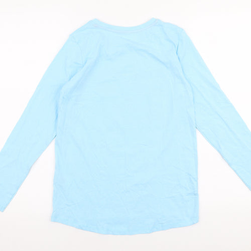 Dunnes Stores Womens Blue  100% Cotton Jersey T-Shirt Size S Round Neck