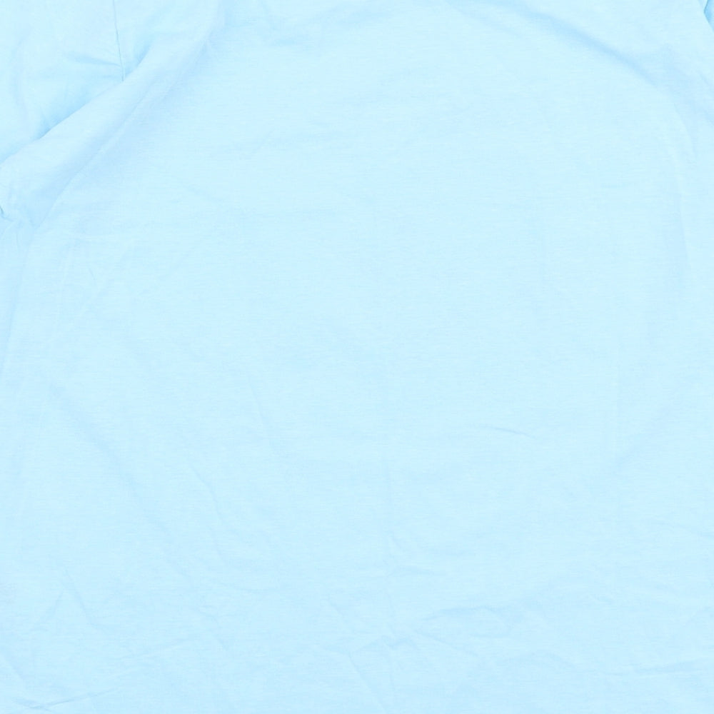 Dunnes Stores Womens Blue  100% Cotton Jersey T-Shirt Size S Round Neck