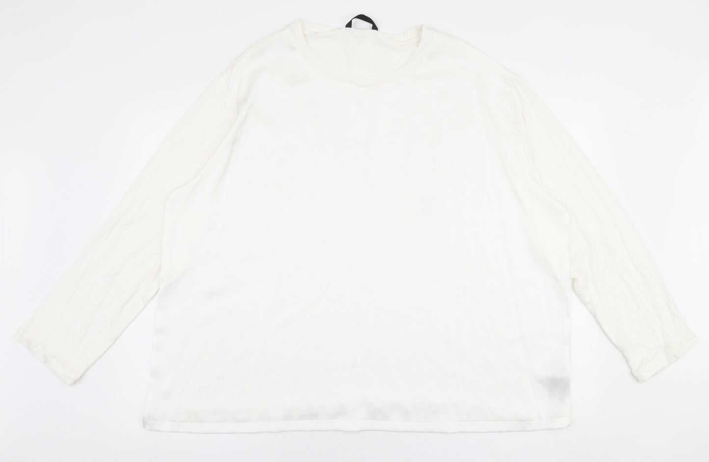 Dunnes Stores Womens White  Polyester Jersey Blouse Size 2XL Round Neck