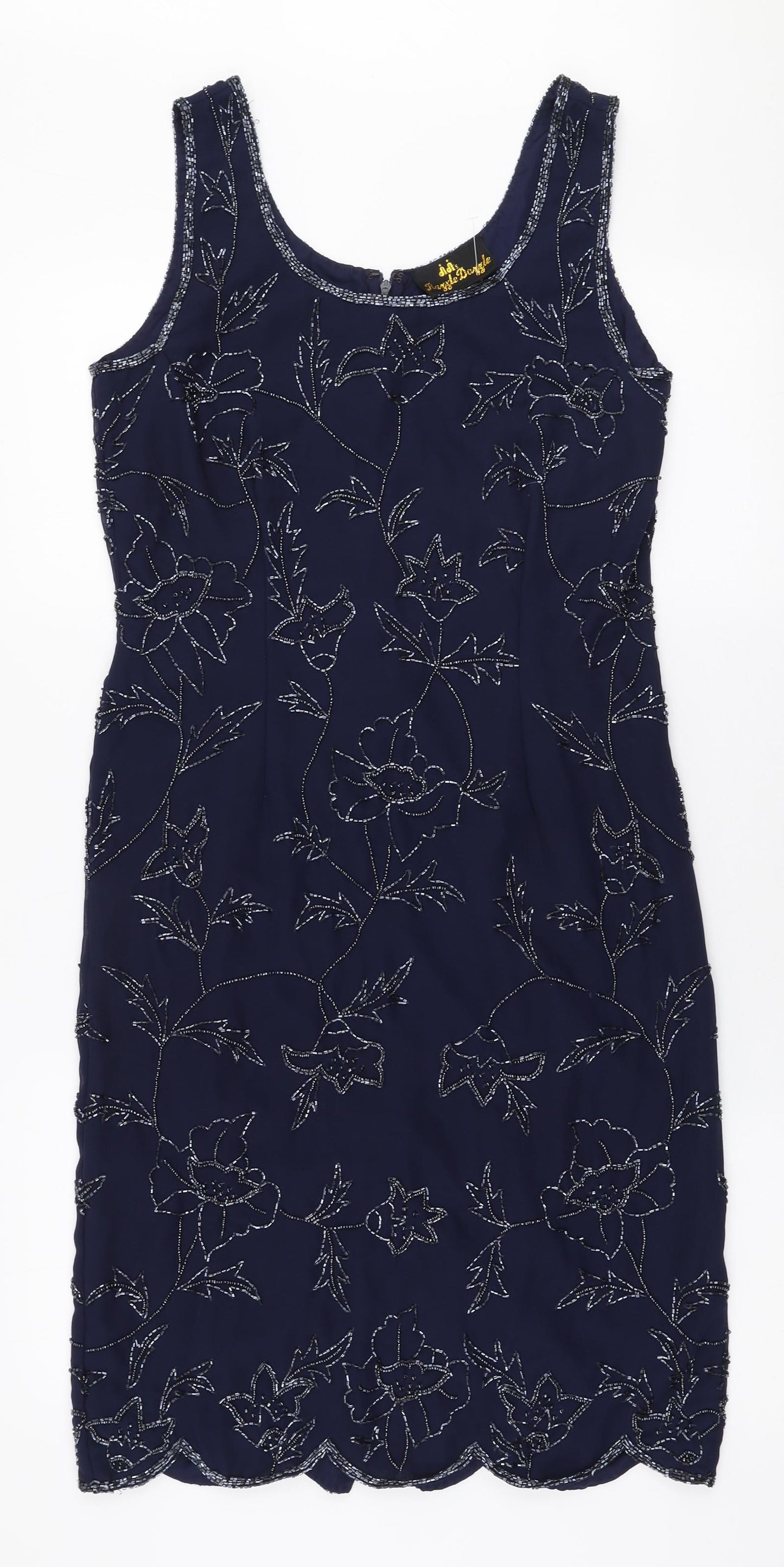 Razzle Dazzle Womens Blue  Polyester Bodycon  Size 12  Round Neck Zip