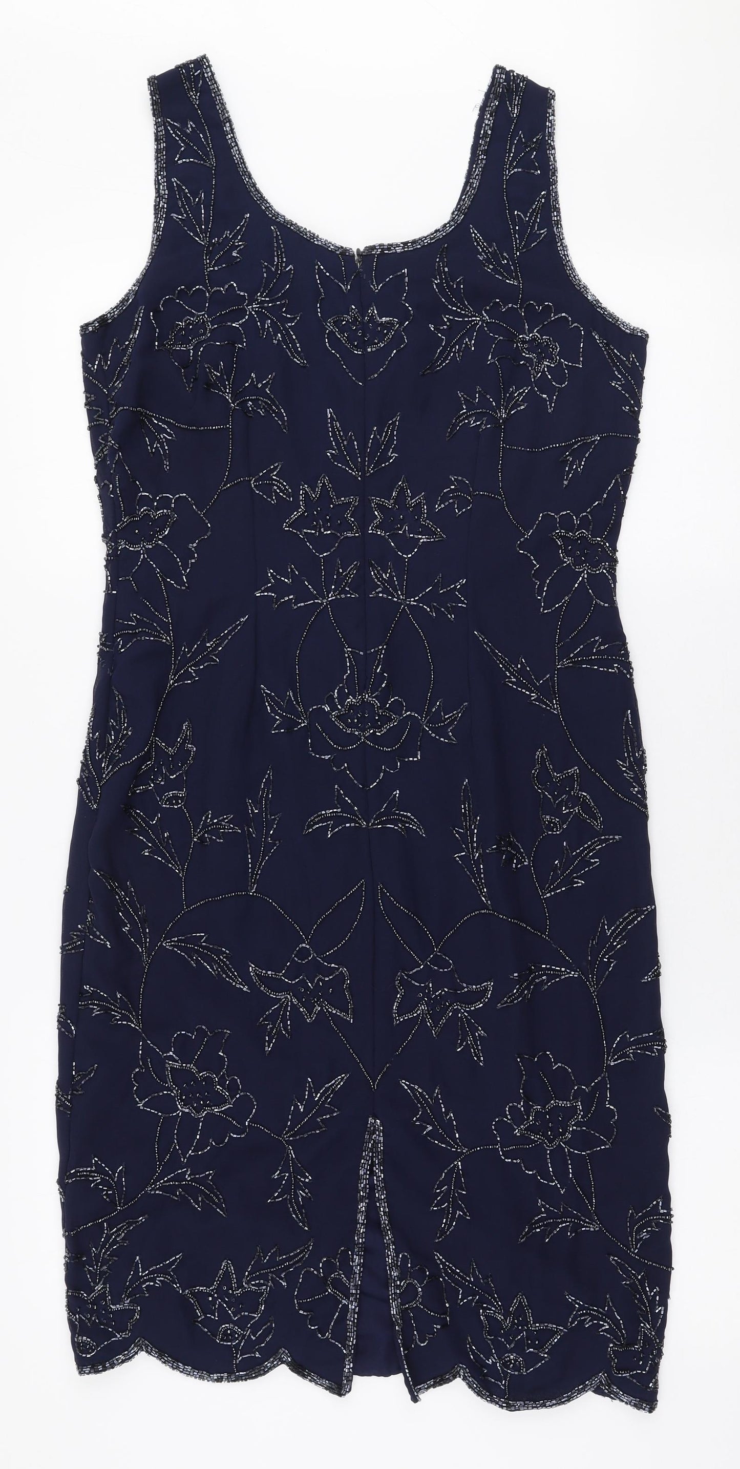 Razzle Dazzle Womens Blue  Polyester Bodycon  Size 12  Round Neck Zip