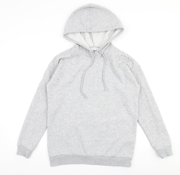 Papaya Womens Grey Polyester Pullover Hoodie Size S Pullover