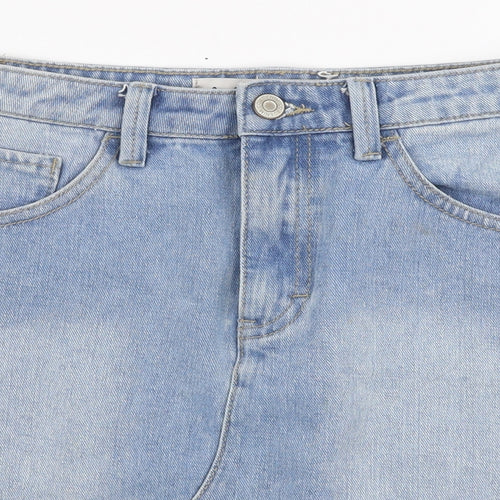 Denim Co Womens Blue  Polyester A-Line Skirt Size 8   Zip