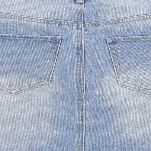 Denim Co Womens Blue  Polyester A-Line Skirt Size 8   Zip
