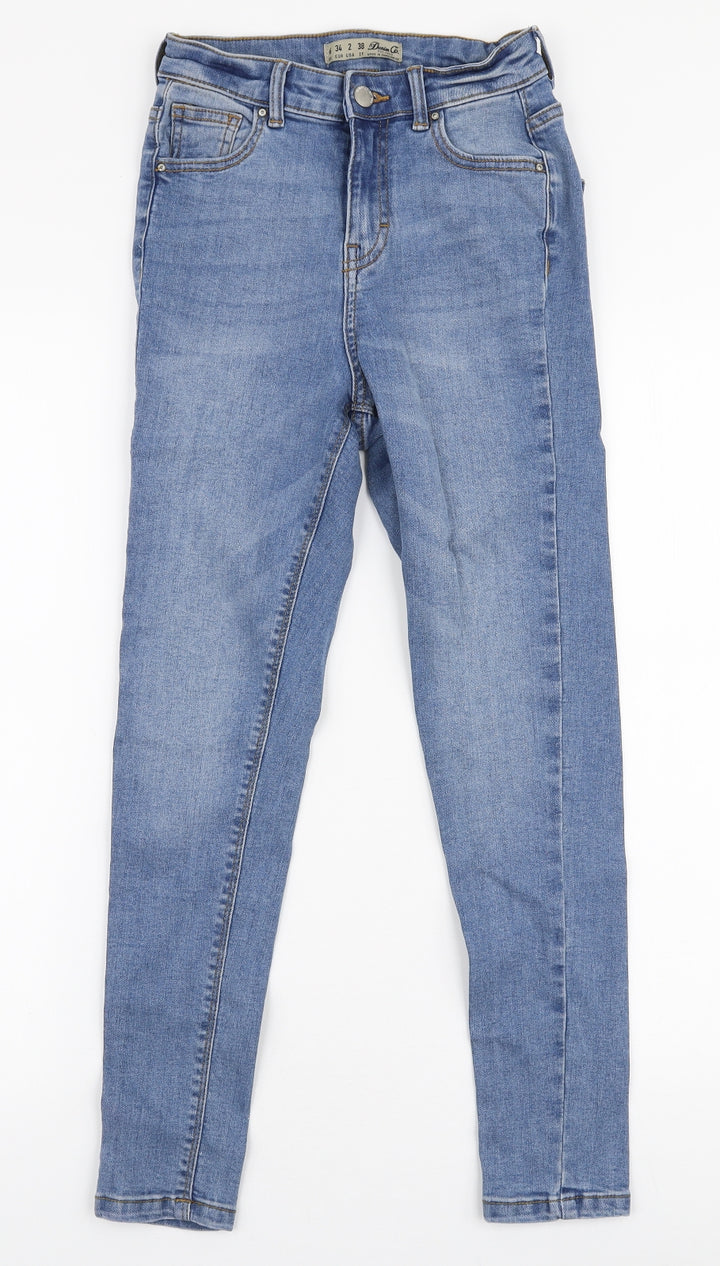 Denim Co Womens Blue  Cotton Skinny Jeans Size 6 L26 in Slim Zip