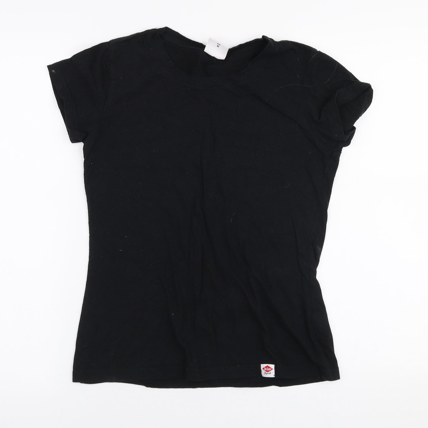 Lee Cooper Womens Black  100% Cotton Jersey T-Shirt Size 10 Round Neck