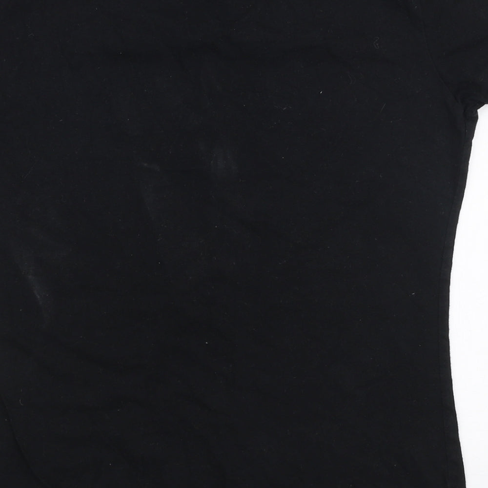 Lee Cooper Womens Black  100% Cotton Jersey T-Shirt Size 10 Round Neck