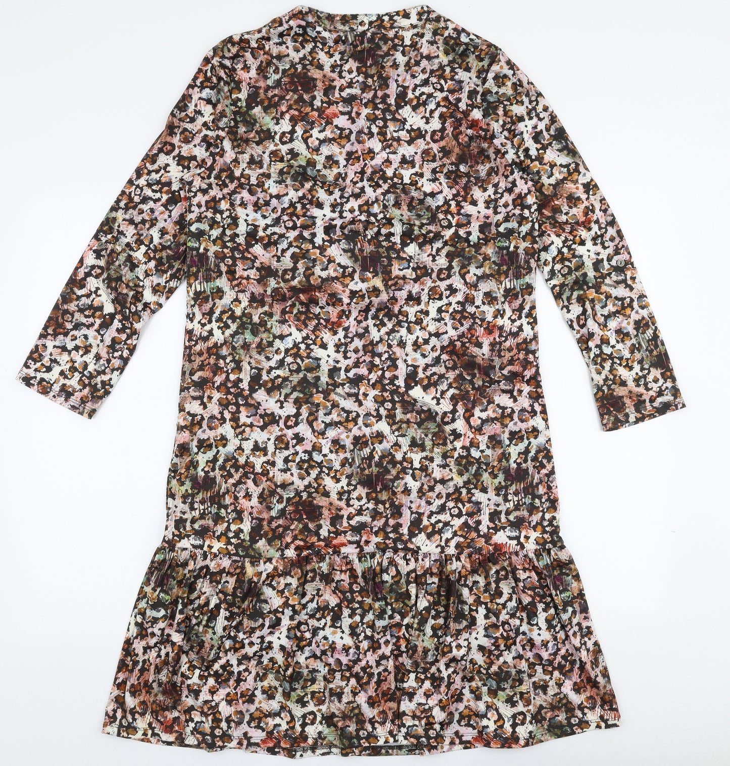 K Design Womens Multicoloured Floral Polyester Trapeze & Swing  Size XS  V-Neck Pullover