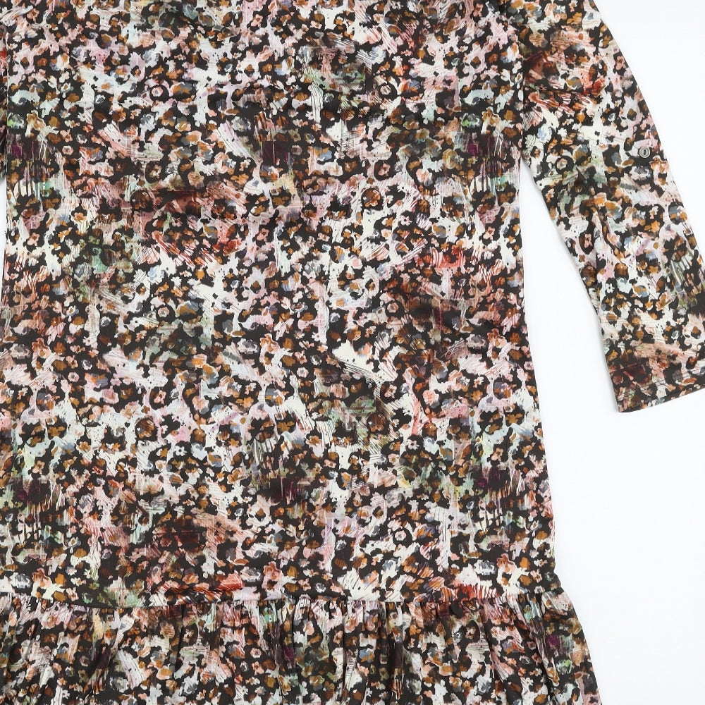 K Design Womens Multicoloured Floral Polyester Trapeze & Swing  Size XS  V-Neck Pullover