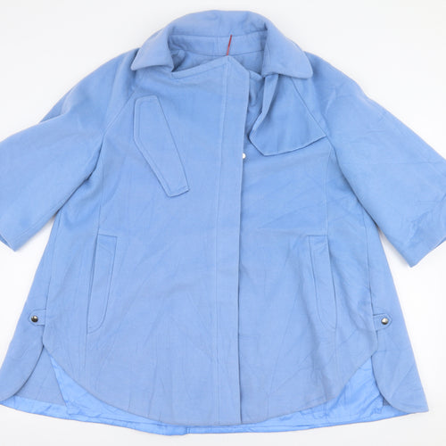 MNG Womens Blue   Overcoat Coat Size 2XL  Zip
