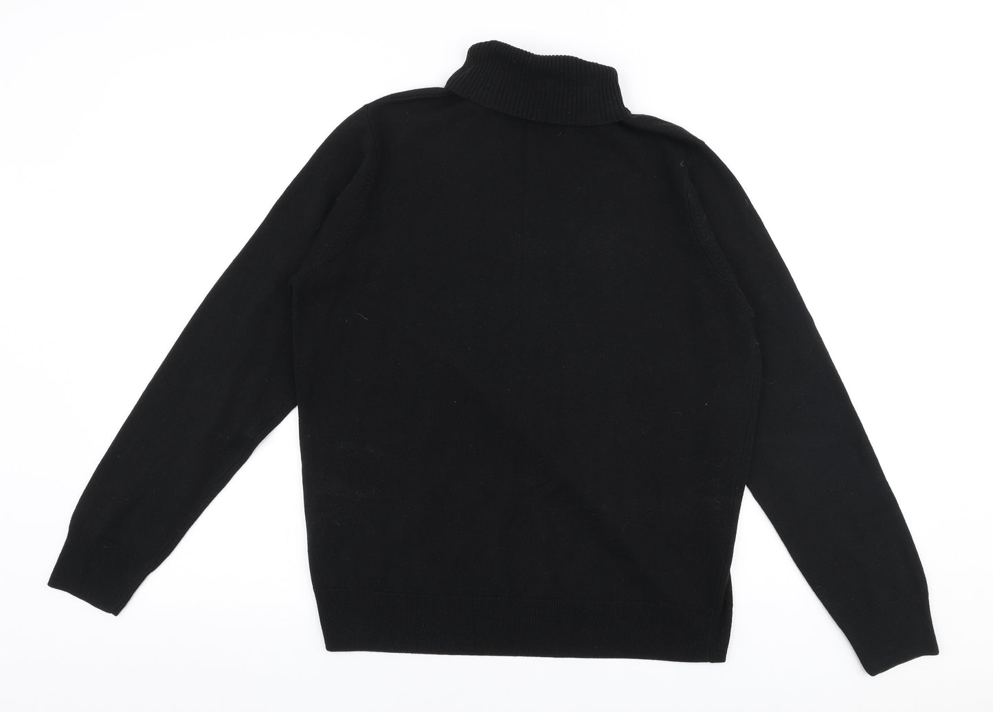 Marks and Spencer Womens Black Roll Neck  Acrylic Pullover Jumper Size 14