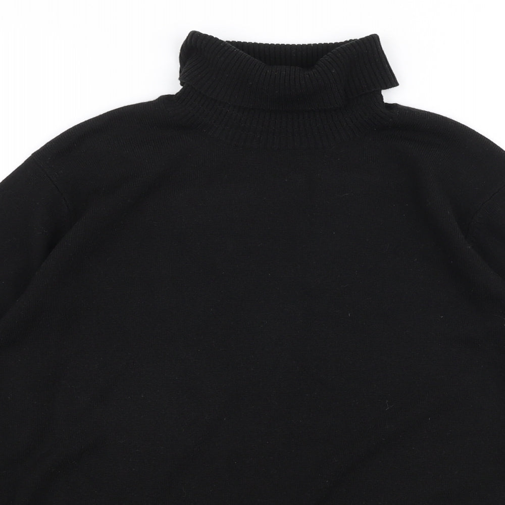 Marks and Spencer Womens Black Roll Neck  Acrylic Pullover Jumper Size 14