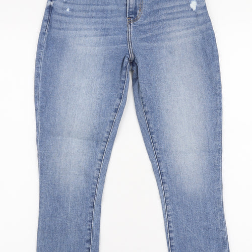 Abercrombie & Fitch Womens Blue  Cotton Skinny Jeans Size 25 in L25 in Slim Zip