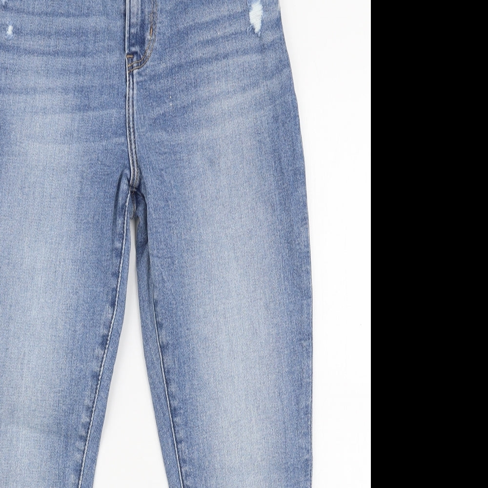 Abercrombie & Fitch Womens Blue  Cotton Skinny Jeans Size 25 in L25 in Slim Zip