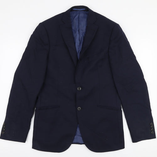Marks and Spencer Mens Blue  Polyester Jacket Suit Jacket Size 34