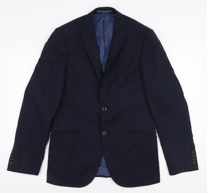 Marks and Spencer Mens Blue Polyester Jacket Suit Jacket Size 34