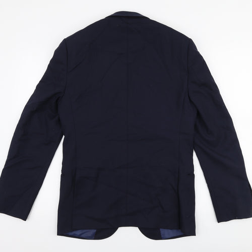 Marks and Spencer Mens Blue  Polyester Jacket Suit Jacket Size 34