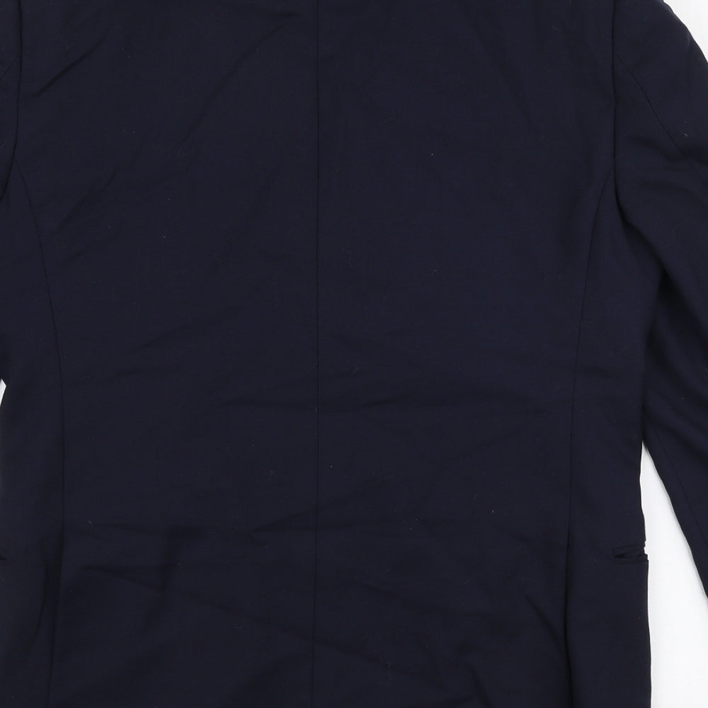 Marks and Spencer Mens Blue  Polyester Jacket Suit Jacket Size 34