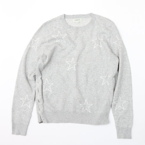 Elwood Womens Grey Round Neck  Acrylic Pullover Jumper Size 8
