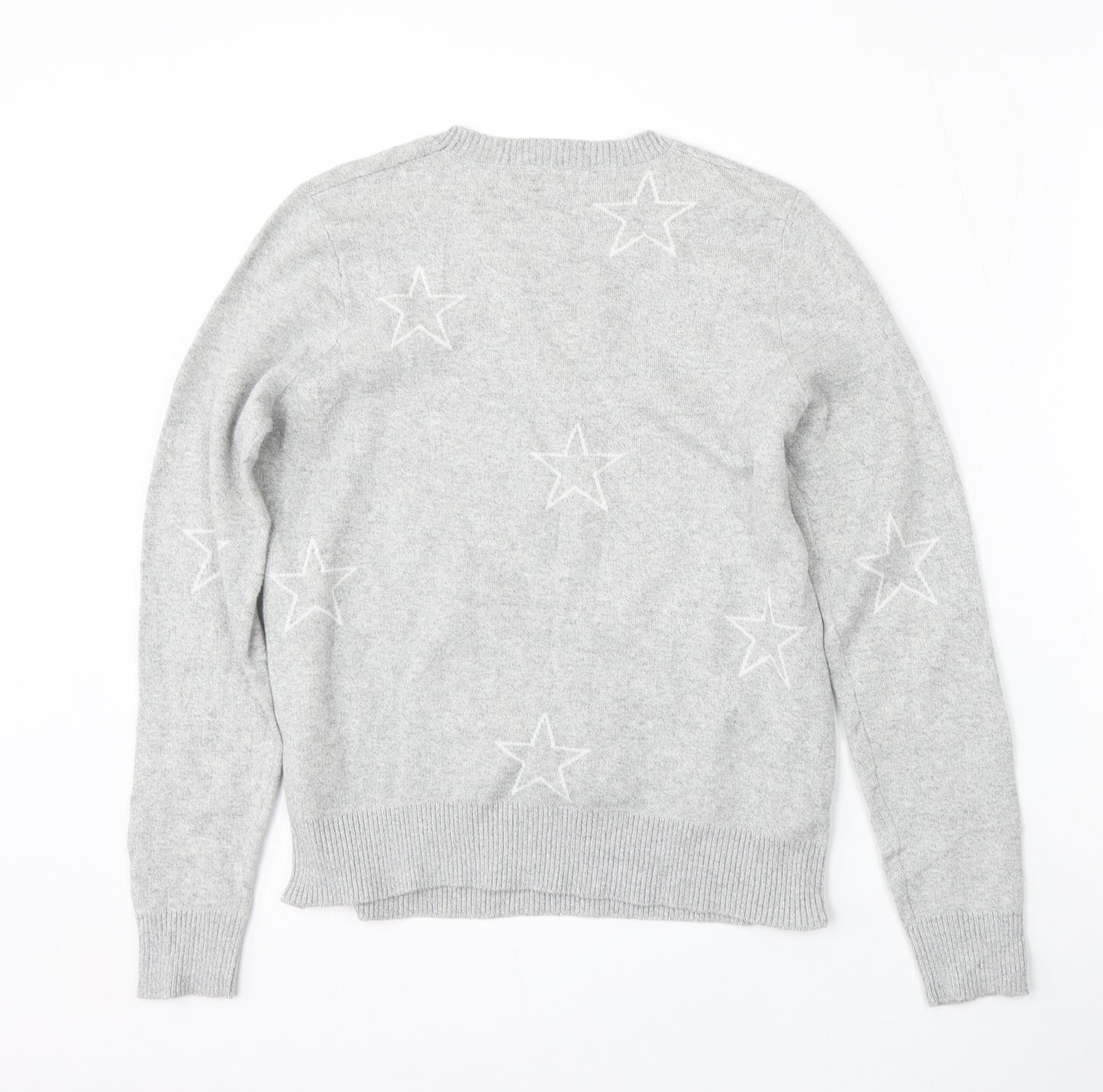 Elwood Womens Grey Round Neck  Acrylic Pullover Jumper Size 8