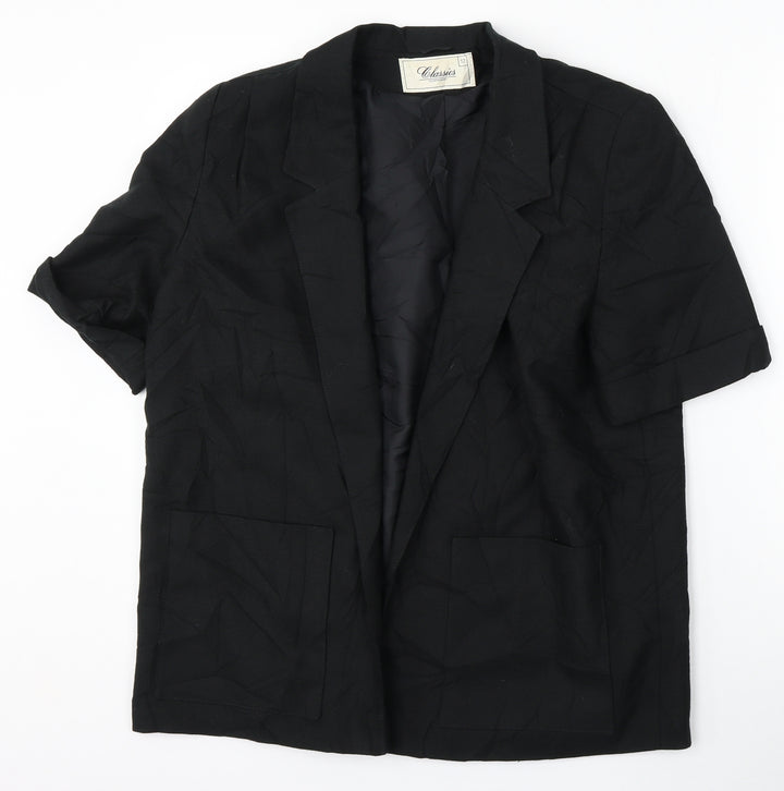Debenhams Womens Black Polyester Jacket Suit Size 12