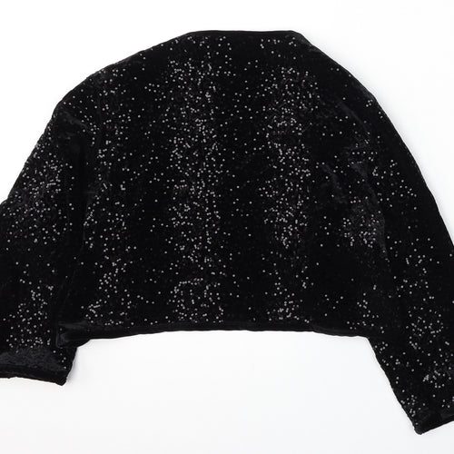 Per Una Womens Black V-Neck  Polyester Cardigan Jumper Size 22