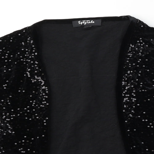 Per Una Womens Black V-Neck  Polyester Cardigan Jumper Size 22
