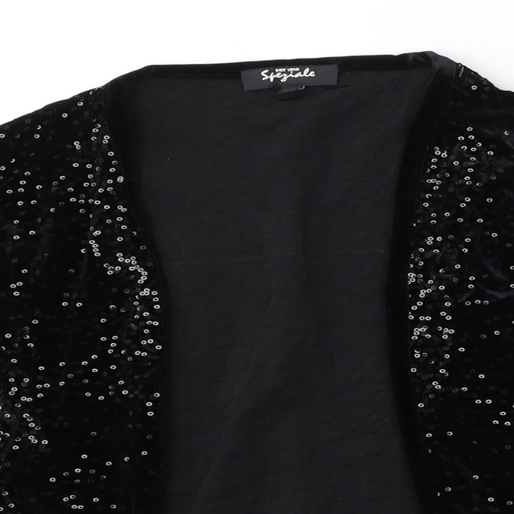 Per Una Womens Black V-Neck  Polyester Cardigan Jumper Size 22