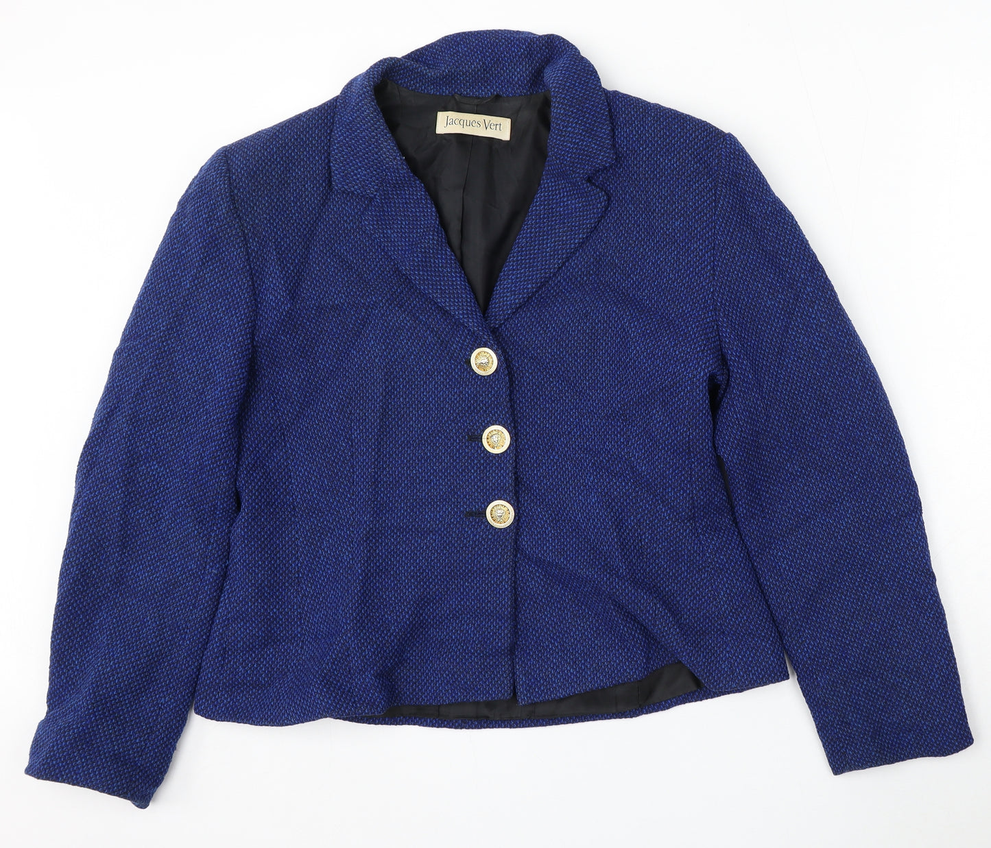 Jacques Vert Womens Blue  Wool Jacket Suit Size 16