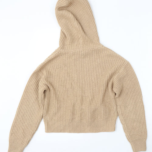 915 Generation Girls Beige  Acrylic Pullover Hoodie Size 12-13 Years
