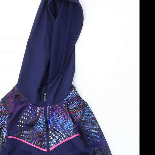 Matalan Girls Blue  Polyester Full Zip Hoodie Size 4-5 Years  Zip