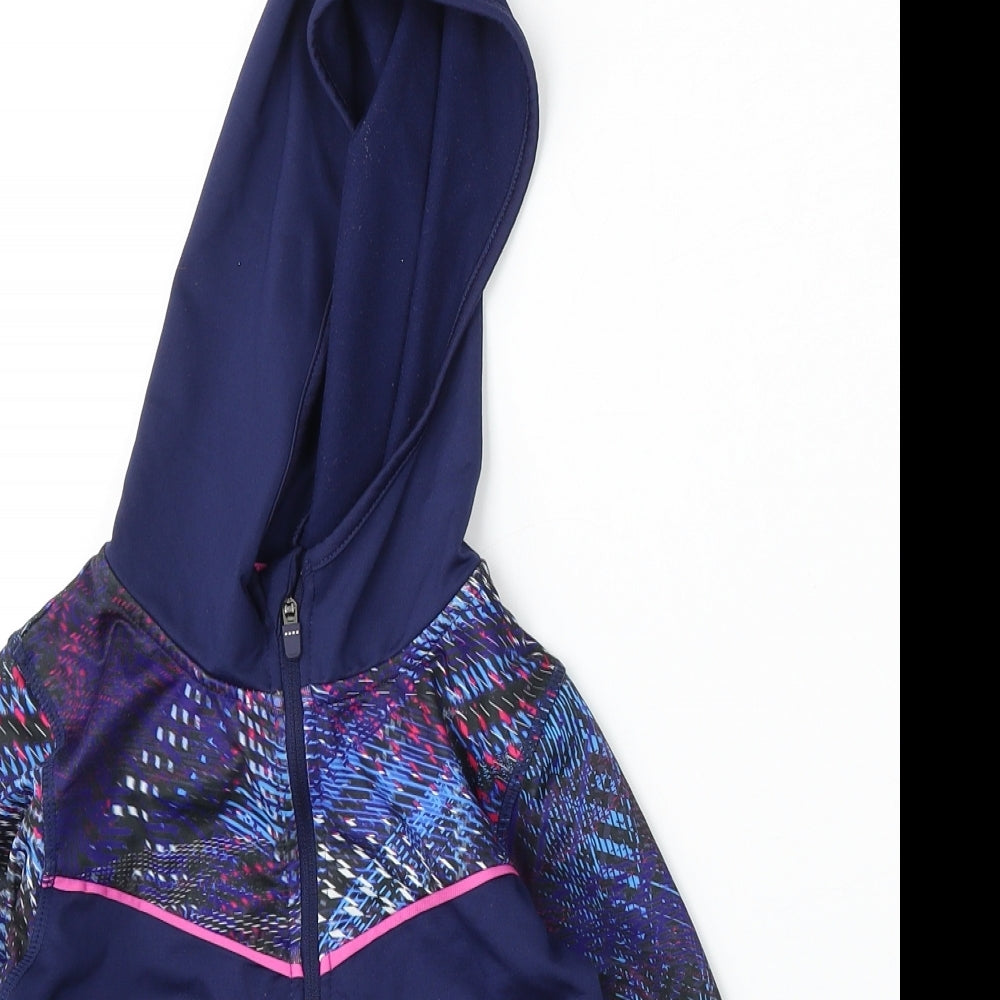 Matalan Girls Blue  Polyester Full Zip Hoodie Size 4-5 Years  Zip