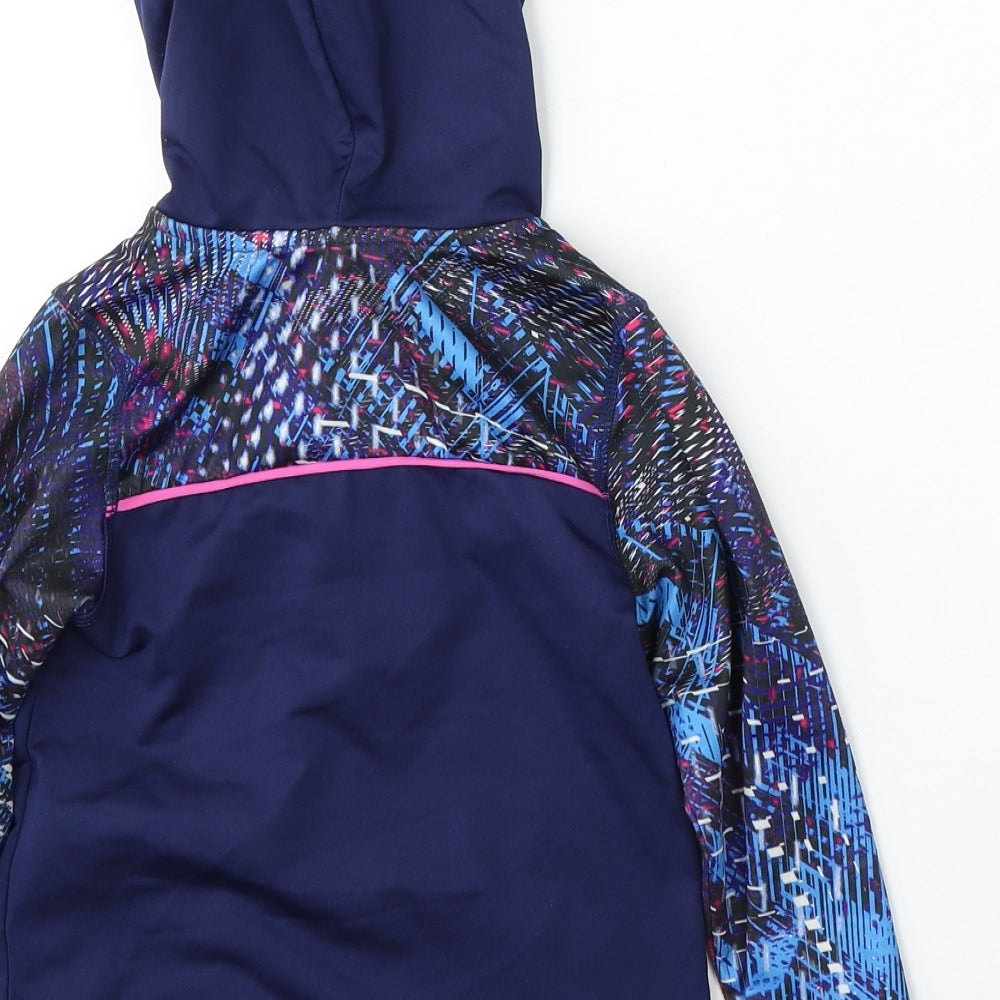 Matalan Girls Blue  Polyester Full Zip Hoodie Size 4-5 Years  Zip