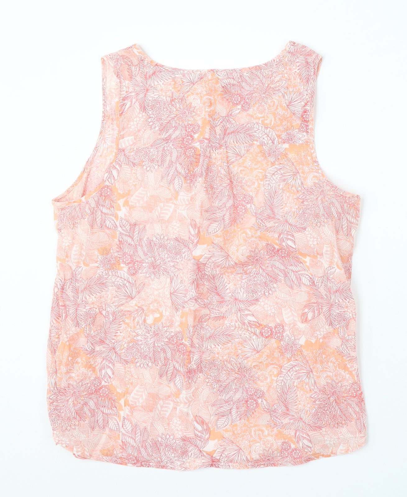 Fat Face Womens Multicoloured Floral Cotton Basic Tank Size 12 Round Neck