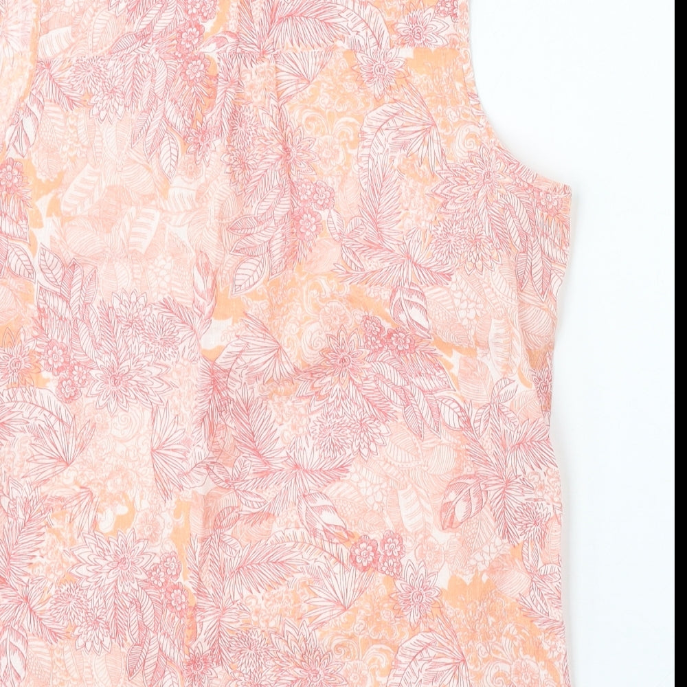 Fat Face Womens Multicoloured Floral Cotton Basic Tank Size 12 Round Neck