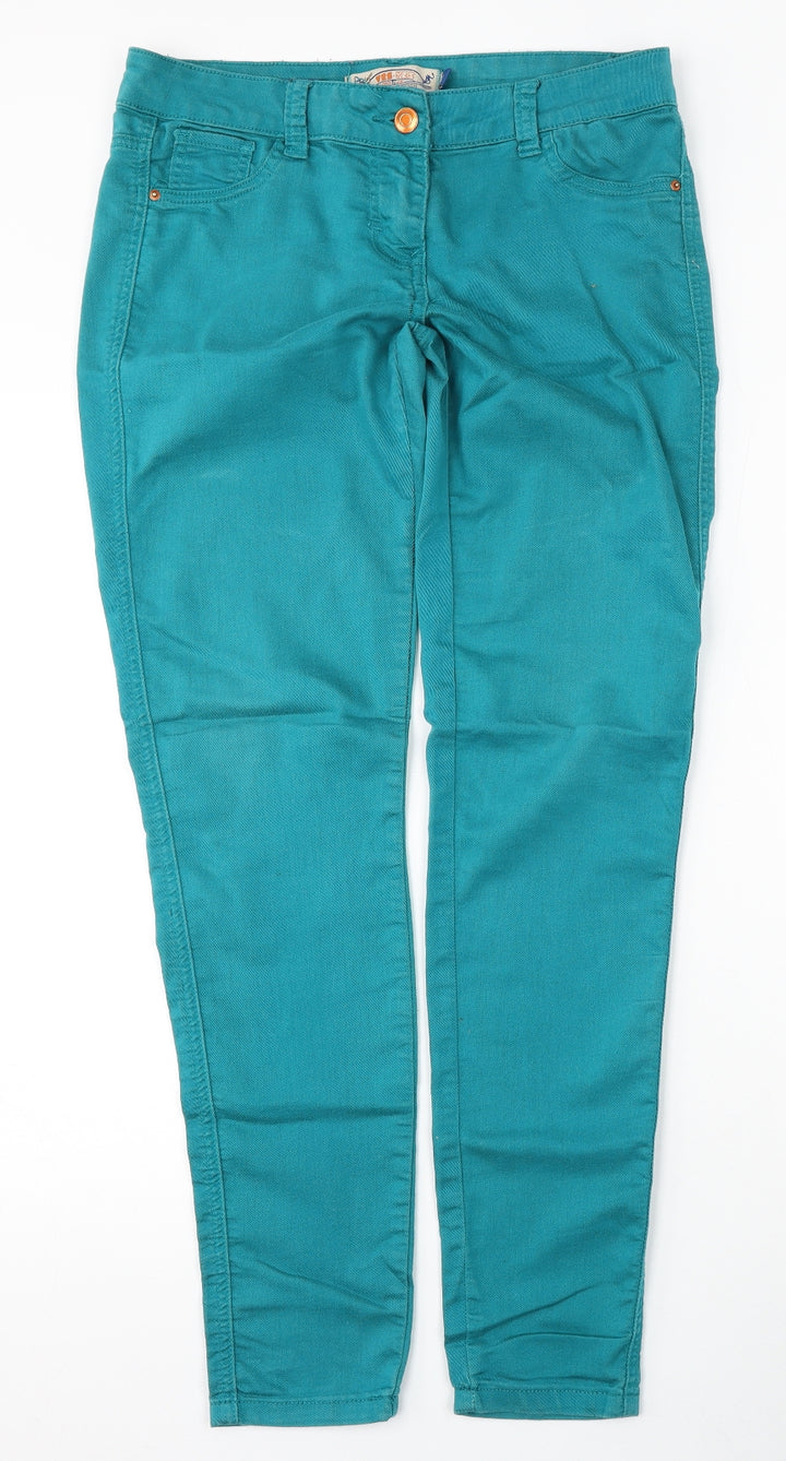 Yes Yes Womens Blue  Cotton Skinny Jeans Size 10 L32 in Regular Button