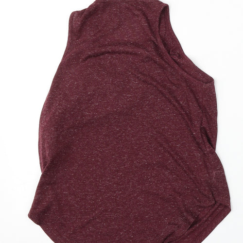 Atmosphere Womens Purple  Polyester Basic Tank Size 6 Round Neck